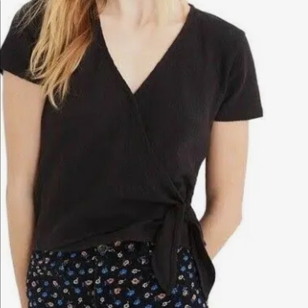 Madewell Texture & Thread Wrap-Tie Top